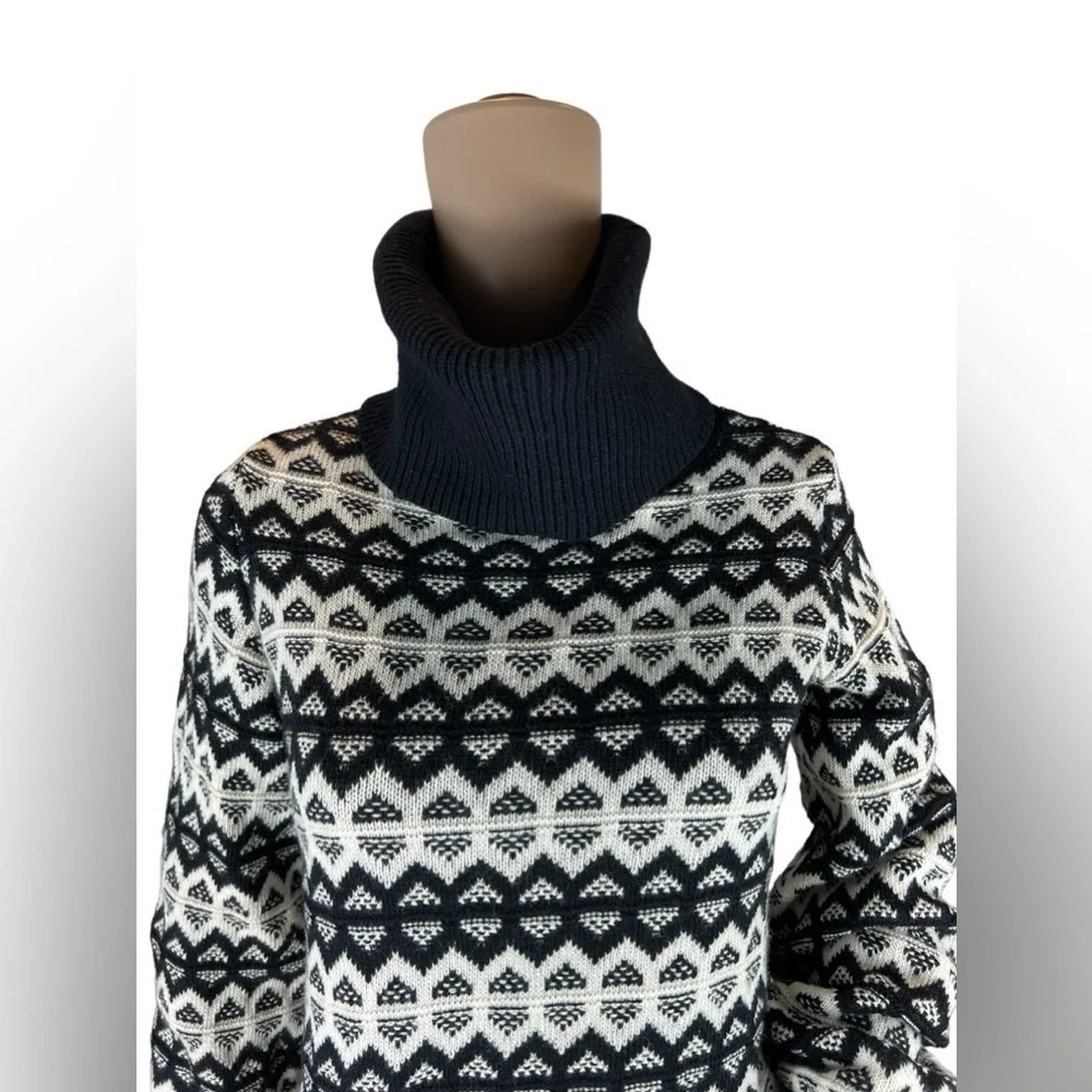 See by Chloe Womens Geometric Print Turtleneck Sweater Mini Dress Wool Size 4 - Picture 7 of 13